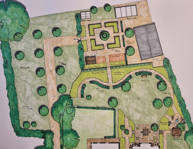 Large Country Garden in the Cotswolds Close Up
