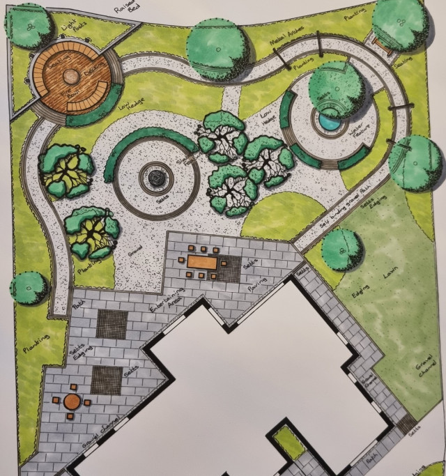 contemporary family garden wanborough final design 4