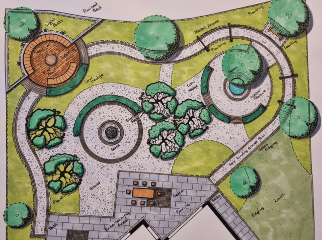 contemporary family garden wanborough final design 5